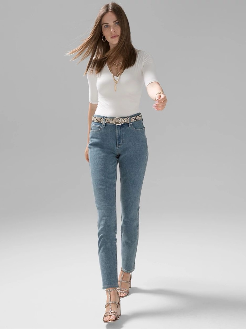WHBM High-Rise Sculpt Straight Jeans
